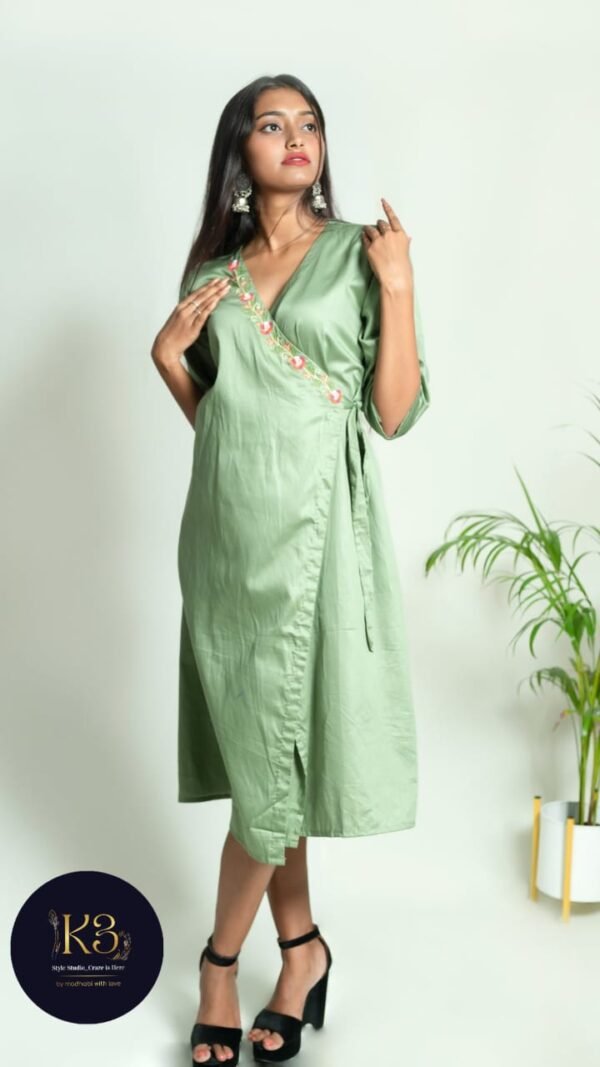 Pure malai cotton wrap dress